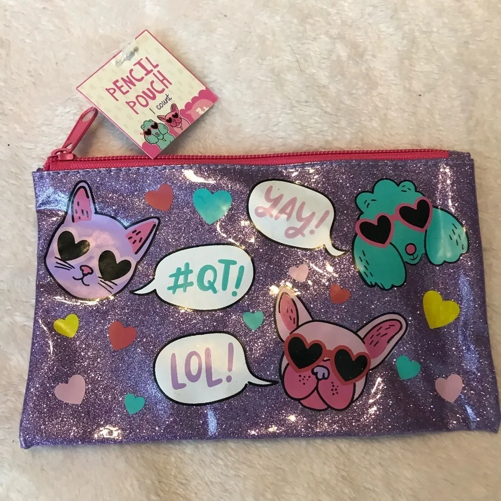 ✨✨5/$10✨✨ Dogs Pets Cat Pencil Pouch makeup bag 2018 Horizon Group USA New